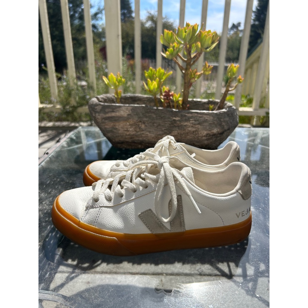 Veja Campo White Leather Chromefree Sneakers Womens 7 EUR 38 Low Top Trainers
